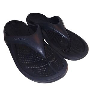 Crocs Kadee II Flip Flops Womens Size 13 Black Croslite Comfort Sandals Beach